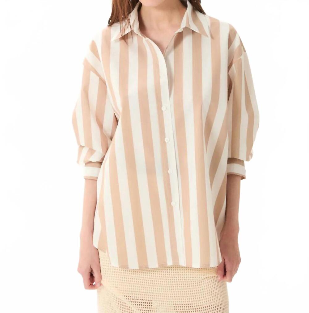 NEW DELUC vincenzo striped shirt in sand